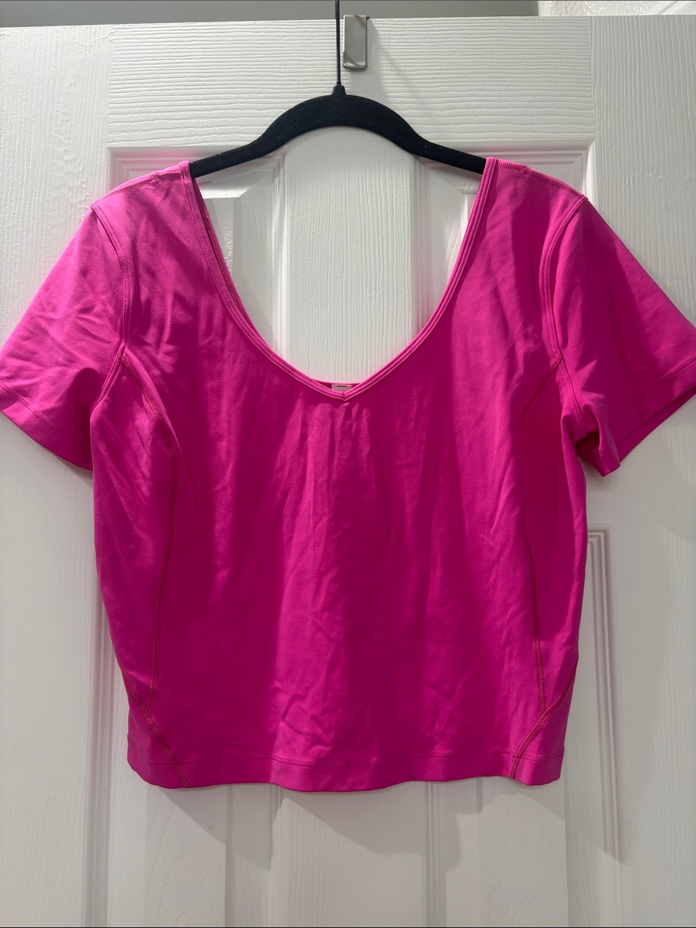 lululemon athletica Hot Pink V-Neck Crop Top